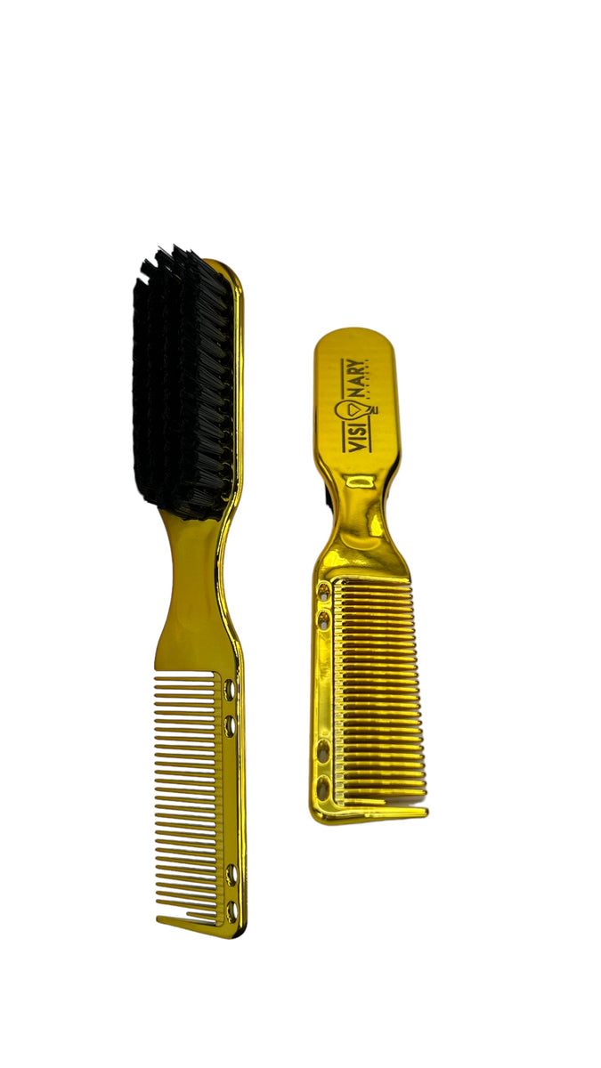 fade brush barber cleaning clipper 2 set gold – Elegant Barber Zone