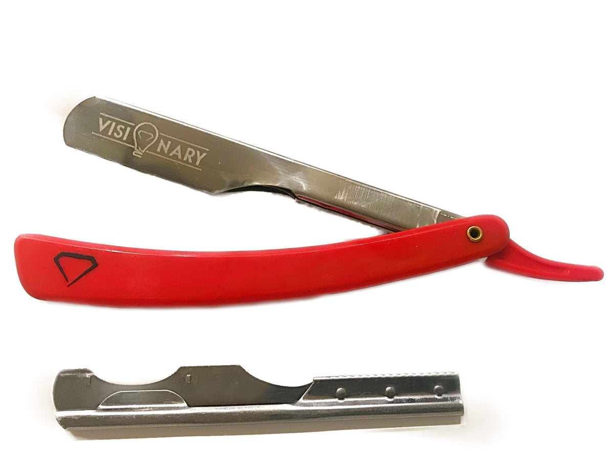 Modern Red Razor Visionary Barbers
