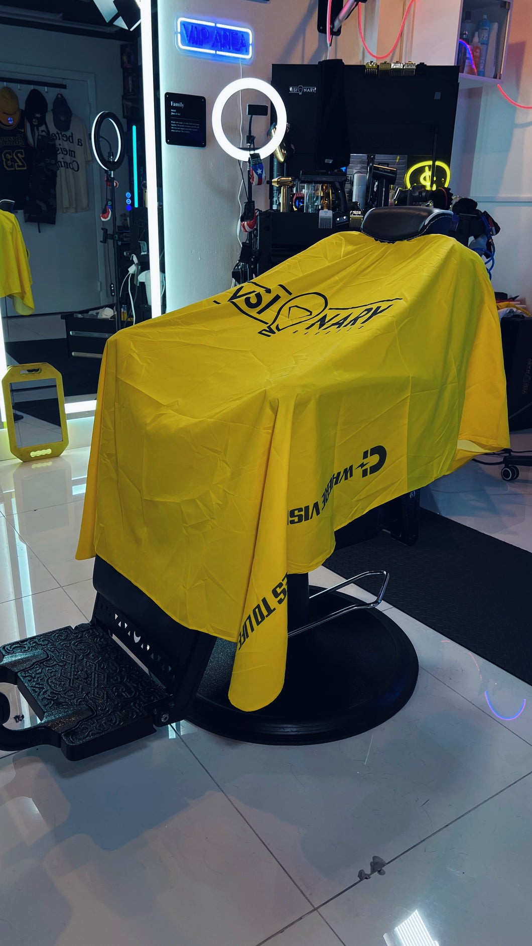 Vivid Yellow Visionary Barber Cape