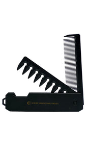 2-1 Texture & Fading Fine Tooth Comb & Wide Tooth Styling Pocket Comb