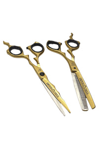 All Gold Shears High Quality 440c Japanese Steel Tijeras